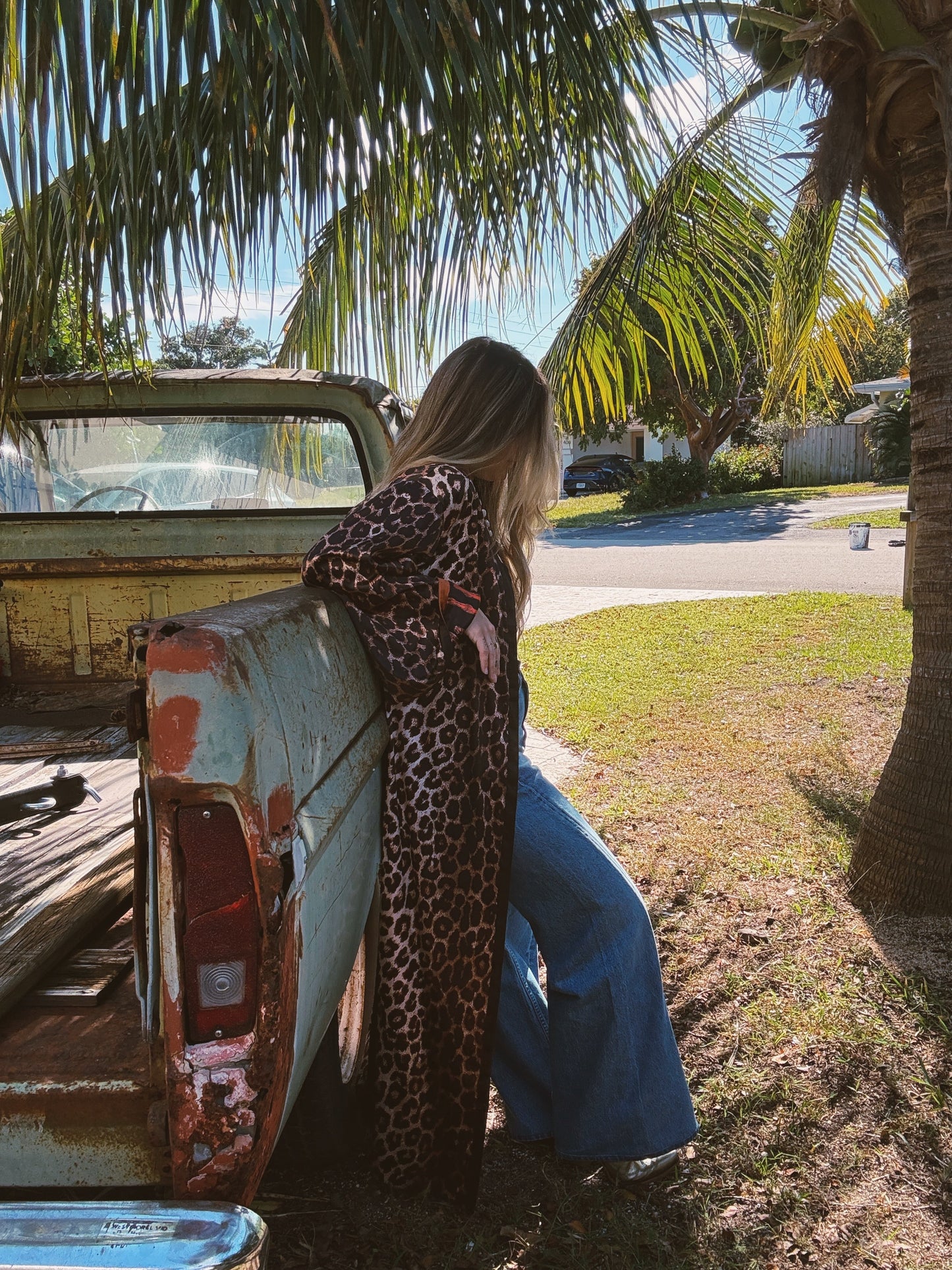 Rebel Yell Horse & Leopard Print Reversible Duster