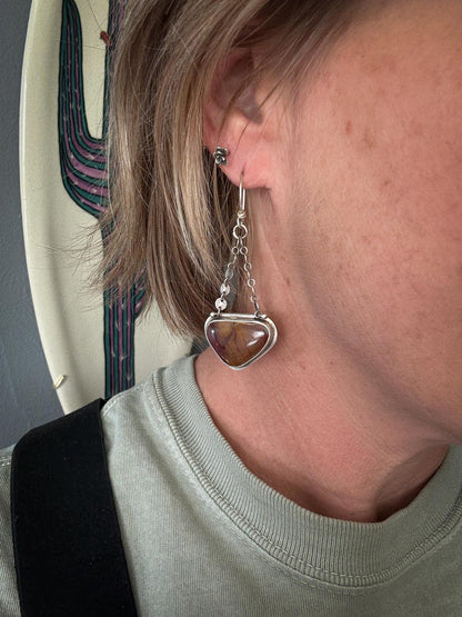 Mookeite Jasper Earrings | Sterling Silver Swing Dangles | Earthy Movement Jewelry