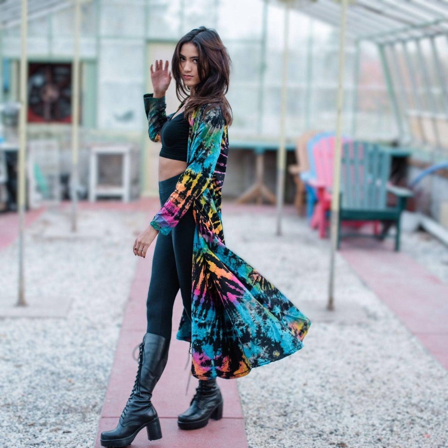 Cotton Tie Dye Long Duster