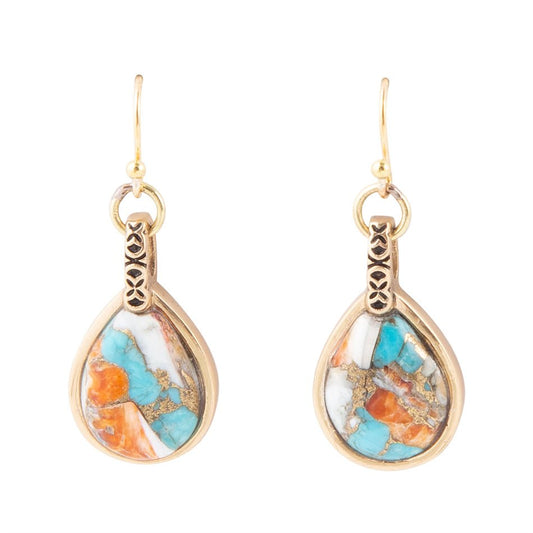 Turquoise & Spiny Oyster Shell Drop Earrings