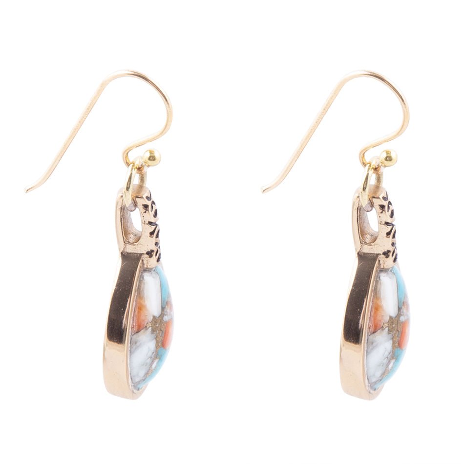 Turquoise & Spiny Oyster Shell Drop Earrings