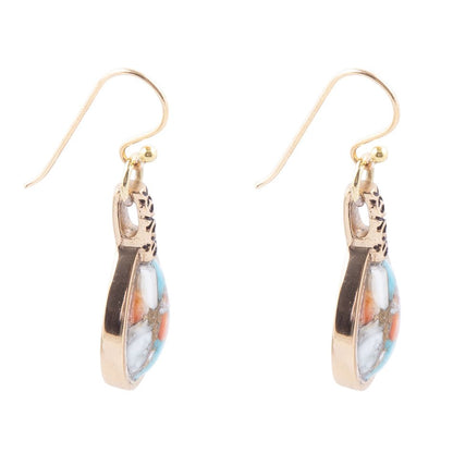 Turquoise & Spiny Oyster Shell Drop Earrings
